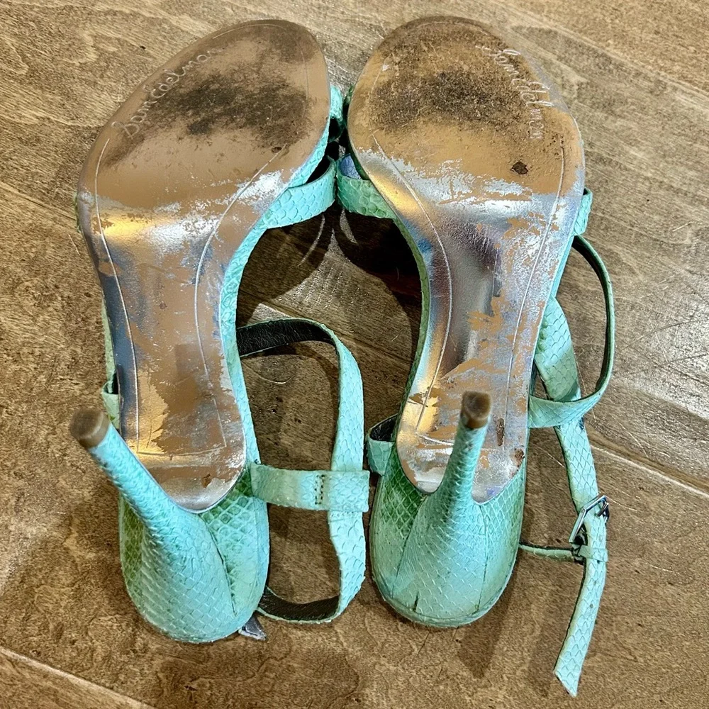 Sam Edelman Women’s Abbott Snakeskin Print High Heel Blue Size 8 Used Girly